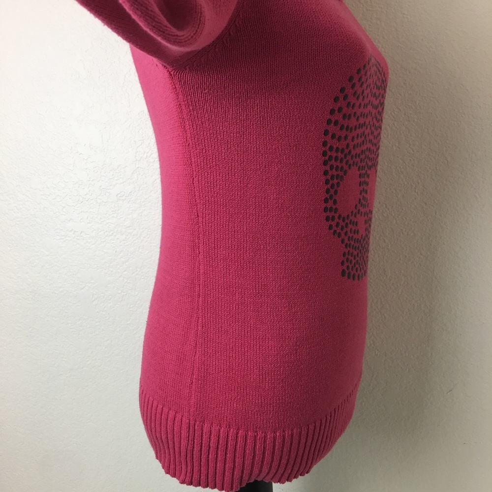 Pink Sweater with Rounded Stud Skull - Picture 2 of 4